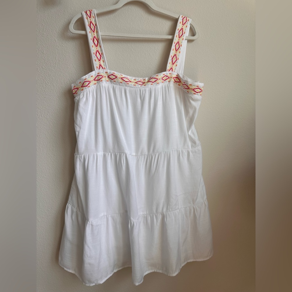 White embroidered dress. damaged